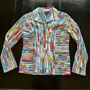 Weavz Small Sheer Zip Up Long Sleeve Colorful